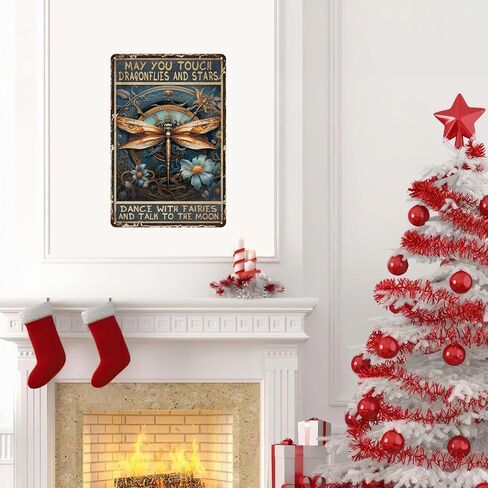 Aluminum Vintage Tin Signs Dragonfly Wall Decor Funny Whisper Words of Wisdom Let It Be Dragonfly Metal Sign for Home Wall Decor Christmas Decor 8.00"x12.00" in Saudi Arabia