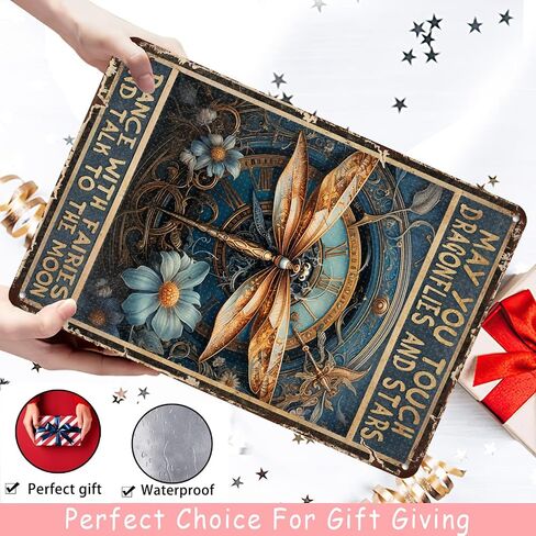 Aluminum Vintage Tin Signs Dragonfly Wall Decor Funny Whisper Words of Wisdom Let It Be Dragonfly Metal Sign for Home Wall Decor Christmas Decor 8.00"x12.00" in Saudi Arabia