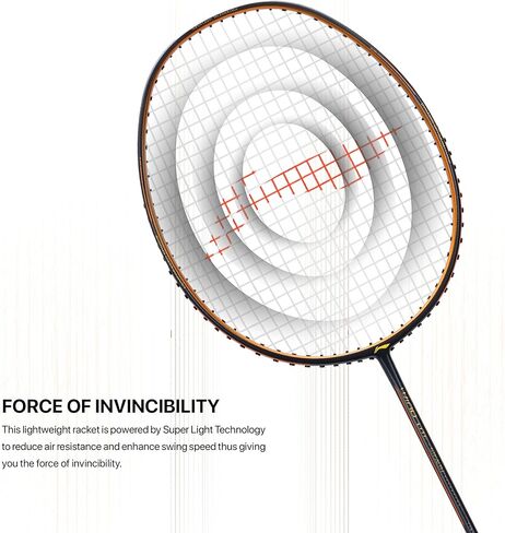 مضرب كرة الريشة من Li-Ning Wind Lite Stealth من ألياف الكربون مع غطاء كامل مجاني (مدعوم من Windstorm) in Saudi Arabia
