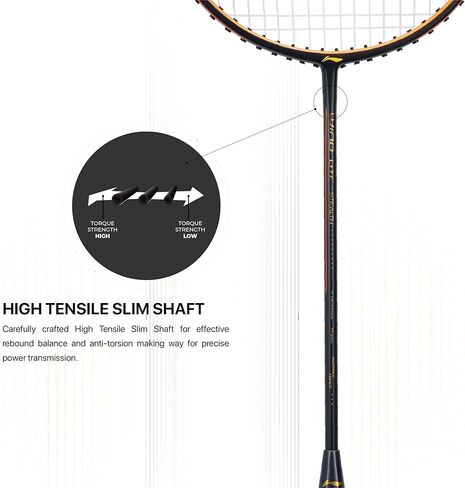مضرب كرة الريشة من Li-Ning Wind Lite Stealth من ألياف الكربون مع غطاء كامل مجاني (مدعوم من Windstorm) in Saudi Arabia