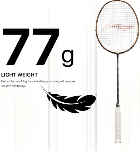 مضرب كرة الريشة من Li-Ning Wind Lite Stealth من ألياف الكربون مع غطاء كامل مجاني (مدعوم من Windstorm) in Saudi Arabia
