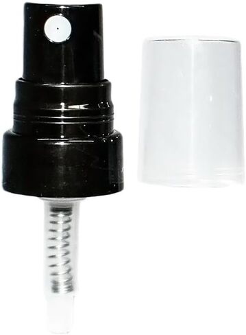 GlassBottleOutlet (عبوة من قطعتين) 2 أونصة. قم بمسح بوسطن الدائرية باستخدام رشاشات سوداء دقيقة الرذاذ وأغطية مخروطية سوداء مبطنة in Kuwait