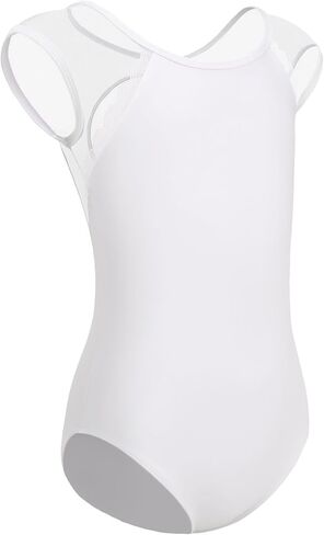 HIPPOSEUS Ballet Leotards for Girls Toddler Mesh Cap Sleeve Dance Leotard Gymnastics Outfits with Hollow Back,XM02 in Saudi Arabia