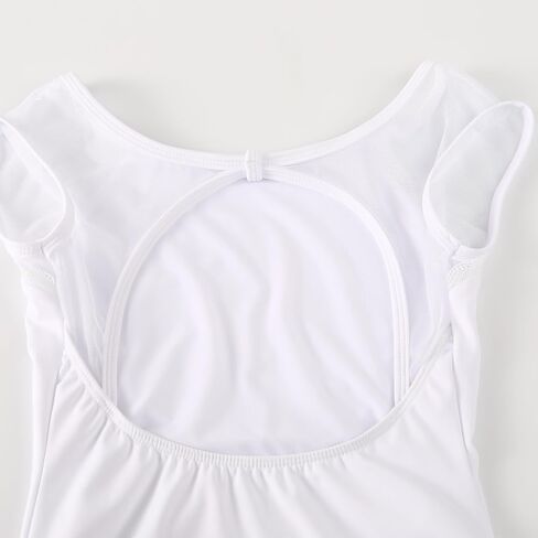HIPPOSEUS Ballet Leotards for Girls Toddler Mesh Cap Sleeve Dance Leotard Gymnastics Outfits with Hollow Back,XM02 in Saudi Arabia