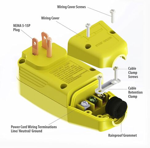 Tower Manufacturing 30434009 Auto-Reset 15 AMP Right Angle GFCI Plug, Black in Saudi Arabia