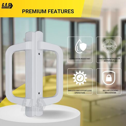 طقم مقبض باب Alcan Premium PGT للباب الزجاجي المنزلق | قفل نقر وحافظة متضمنة | مجموعة كاملة من مقابض الأبواب الزجاجية المنزلقة (برونزية) in Kuwait