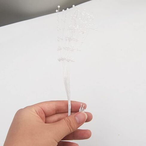 10 قطع من رذاذ باقة اللؤلؤ المطرز من Xiaokeis، سلسلة من أعواد اللؤلؤ باقة زهور الزفاف، سلسلة خرز رذاذ اللؤلؤ الاصطناعي لتزيين حفلات العروس (أبيض) in Kuwait