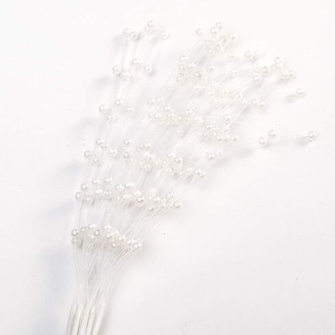 10 قطع من رذاذ باقة اللؤلؤ المطرز من Xiaokeis، سلسلة من أعواد اللؤلؤ باقة زهور الزفاف، سلسلة خرز رذاذ اللؤلؤ الاصطناعي لتزيين حفلات العروس (أبيض) in Kuwait