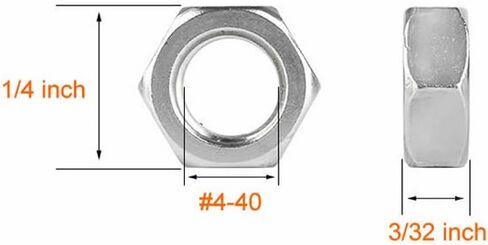 Junter 100pcs #2-56UNC A2 Stainless Steel 18-8 Plain Finish Hexagon Machine Screws ANSI/ASME B18.2.2 Hex Nuts in Saudi Arabia