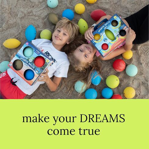 GERARDO'S TOYS Mini Sports Balls - Assorted Toy Ball Set Volleyball, Basketball, Rugby Ball, Football for Beach, Pool or Indoor Use Small Balls for Toddlers and Kids Age 3 and Up Indoor Balls for Kids in Saudi Arabia