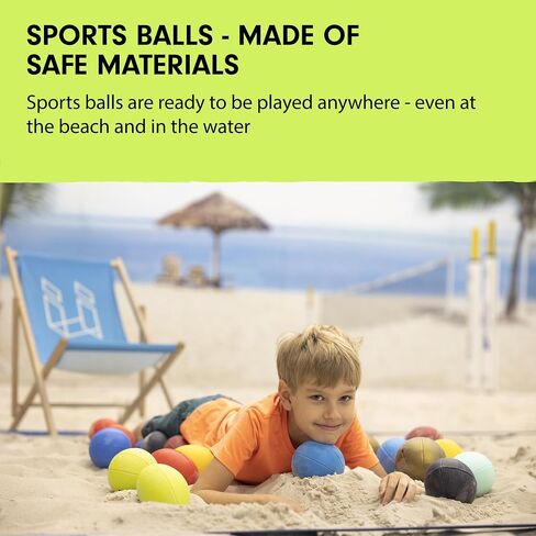 GERARDO'S TOYS Mini Sports Balls - Assorted Toy Ball Set Volleyball, Basketball, Rugby Ball, Football for Beach, Pool or Indoor Use Small Balls for Toddlers and Kids Age 3 and Up Indoor Balls for Kids in Saudi Arabia