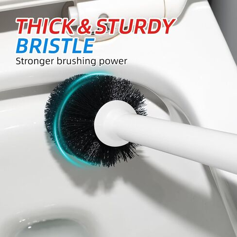 Toilet Plunger and Brush Set, Heavy Duty Toilet Brush Plunger Combo for Bathroom Cleaning, Extended Handle Plunger, Toilet Bowl Brush and Plunger Set for Deeply Cleaning, Black, 2 Sets in Saudi Arabia