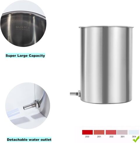 مجموعة حقنة شرجية قابلة لإعادة الاستخدام - دلو حقنة شرجية من الفولاذ المقاوم للصدأ 304 سعة 2 لتر، قطعتين خراطيم سيليكون بطول 6.56 قدم، حقن شرجية لتنظيف القولون للنساء/الرجال in Kuwait