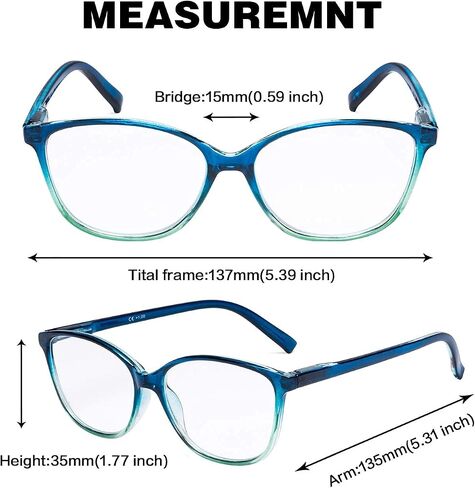 GUD Large Reading Glasses Women 5 Pairs Ladies Readers Cat-eye Eyeglasses Reading in Saudi Arabia