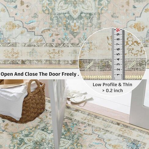 4x6 Area Rug, Pink Rugs for Bedroom 4x6 Area Rug Entry Way Rug Non Slip Kitchen Rugs Low Pile Throw Rugs for Dorm Vintage Rugs Boho Floral Pink Carpet Soft Area Rug in Saudi Arabia