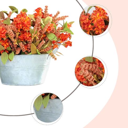 Artificial Flower Fall Fake Flower with Pot Artificial Fall Flowers Autumn Plants Flowers for Outdoors Thanksgiving Autumn Decor Decorations for Home in Saudi Arabia