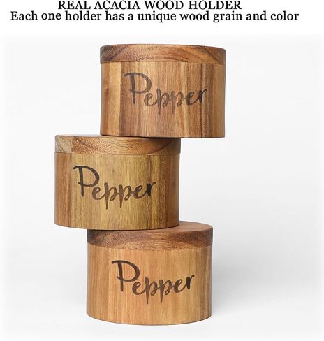 Acacia Wood Salt Spice Box with Swivel Cover for Kitchen Countertop,Salt Keeper with Built-in Spoon,Modern Farmhouse Kitchen Decoror for Storing Salt,Pepper, Herbs, Spices Or Seasonings, 1 Pack in Saudi Arabia