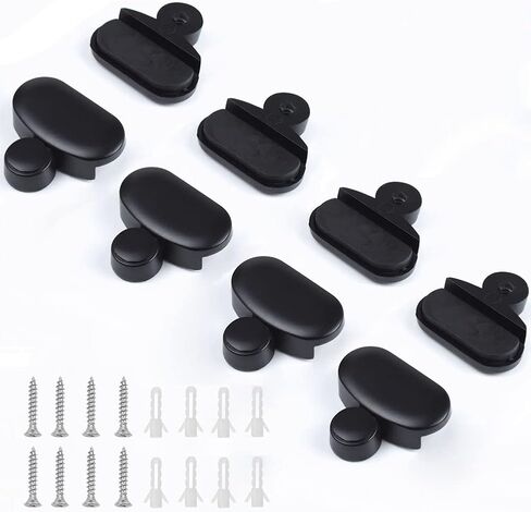 8PCS Mirror Glass Clip Set -Bathroom Mirrors Supporting Sheet - Dresser Mirror Fixed Fitting,Wall Mount -Black in Saudi Arabia