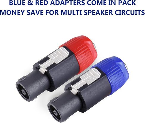 2 Packs Speakon to 1/4 Connector - 2pcs Speak-On Male to 1/4" TS Female Jack Adapter End - NL4FC to 1/4 Inch Converter Jack with Twist Lock for Pro PA DJ Loudspeaker Amplifier Mixer (2-Pack) in Kuwait