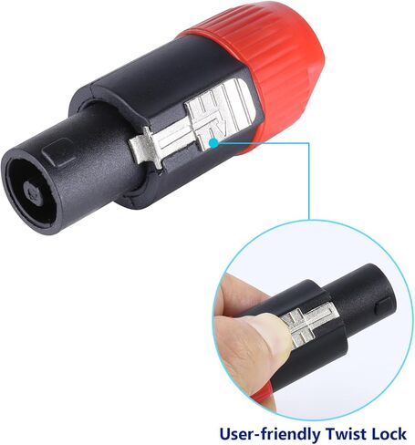 2 Packs Speakon to 1/4 Connector - 2pcs Speak-On Male to 1/4" TS Female Jack Adapter End - NL4FC to 1/4 Inch Converter Jack with Twist Lock for Pro PA DJ Loudspeaker Amplifier Mixer (2-Pack) in Kuwait