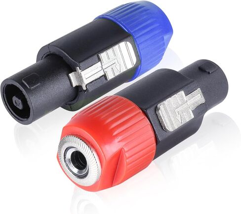 2 Packs Speakon to 1/4 Connector - 2pcs Speak-On Male to 1/4" TS Female Jack Adapter End - NL4FC to 1/4 Inch Converter Jack with Twist Lock for Pro PA DJ Loudspeaker Amplifier Mixer (2-Pack) in Kuwait