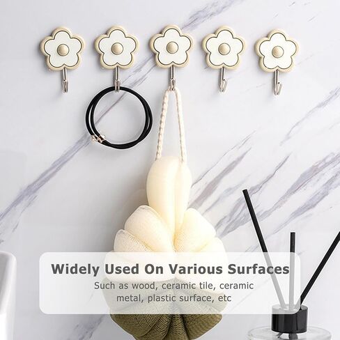[5 Pack] Cute Floret Utility Hooks Heavy Duty Up to 5 Pounds, Waterproof and Oil Proof. Hanging Key. Stick On Wall Kitchen Bathroom Ceiling Or Office Windows Hangers (Purple), FH03 in Saudi Arabia