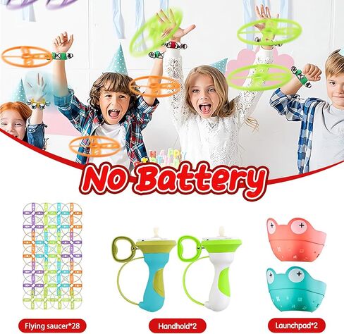 2 Pack Fly Catcher Toys with 36 Flying Discs, Outdoor Toys for Kids Ages 4-8, Outside Toys for Boys Girls 4-6, Flying Disc Toy Toddler Outdoor Games for Kids, Ideal Gift for Kids Aged 3 4 5 7 8 Year in Kuwait