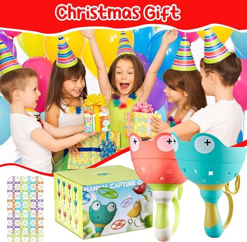 2 Pack Fly Catcher Toys with 36 Flying Discs, Outdoor Toys for Kids Ages 4-8, Outside Toys for Boys Girls 4-6, Flying Disc Toy Toddler Outdoor Games for Kids, Ideal Gift for Kids Aged 3 4 5 7 8 Year in Kuwait