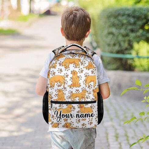 Golden Retriever Backpack Gifts, 16 Inch Cute Dog Pattern Bookbag Durable, Lightweight, Large Capacity in Saudi Arabia