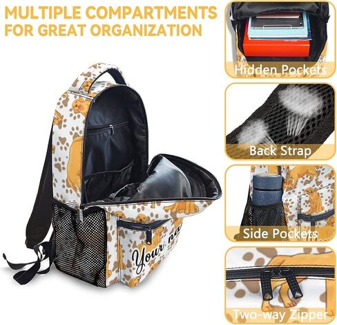 Golden Retriever Backpack Gifts, 16 Inch Cute Dog Pattern Bookbag Durable, Lightweight, Large Capacity in Saudi Arabia