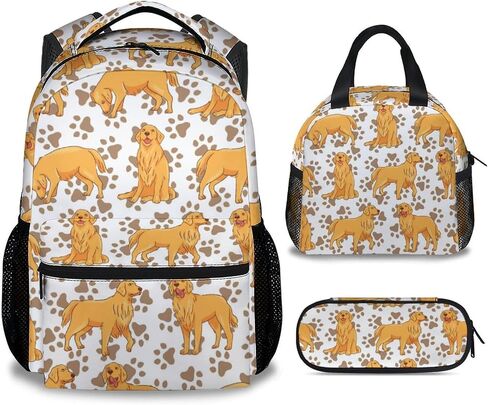 Golden Retriever Backpack Gifts, 16 Inch Cute Dog Pattern Bookbag Durable, Lightweight, Large Capacity in Saudi Arabia