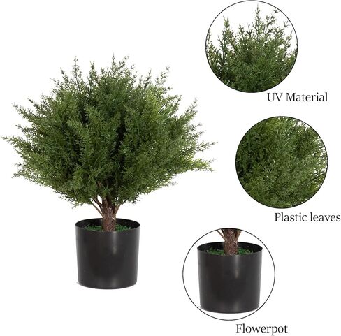2.9 ft (35 in) Simulated Cedar Pallet Tree Potted Plants UV Protected Foliage Outdoor Simulated Shrubs Home & Office Interior Decor Outdoor Pruning Trees Simulated Outdoor Trees in Kuwait
