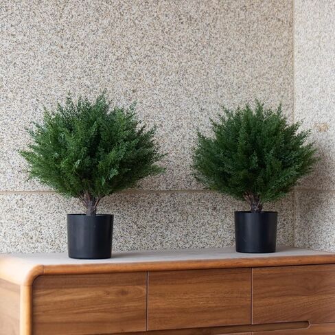 2.9 ft (35 in) Simulated Cedar Pallet Tree Potted Plants UV Protected Foliage Outdoor Simulated Shrubs Home & Office Interior Decor Outdoor Pruning Trees Simulated Outdoor Trees in Kuwait