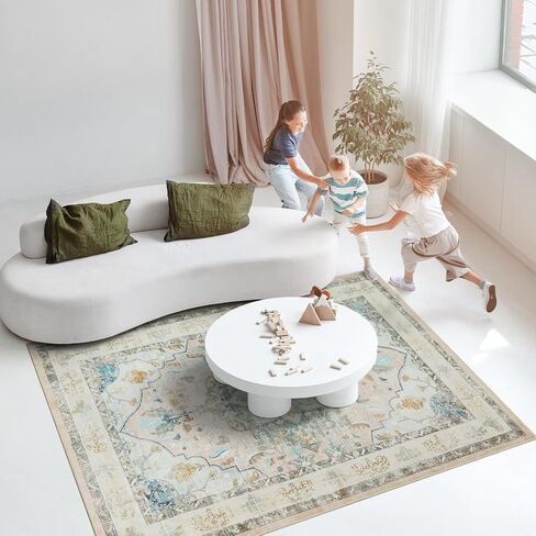 4x6 Area Rug, Pink Rugs for Bedroom 4x6 Area Rug Entry Way Rug Non Slip Kitchen Rugs Low Pile Throw Rugs for Dorm Vintage Rugs Boho Floral Pink Carpet Soft Area Rug in Saudi Arabia