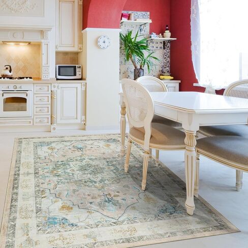 4x6 Area Rug, Pink Rugs for Bedroom 4x6 Area Rug Entry Way Rug Non Slip Kitchen Rugs Low Pile Throw Rugs for Dorm Vintage Rugs Boho Floral Pink Carpet Soft Area Rug in Saudi Arabia