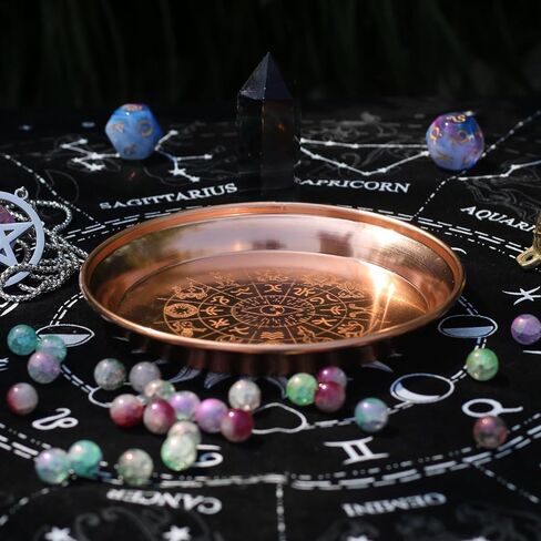 Copper Offering Bowl Prayer Ritual Plate Great for Witches,Altar,Incense Burner, smudging Bowl, Offering Dish,Candle Trays, Ash Catcher,Jewelry Dish(Pentagram) in Saudi Arabia