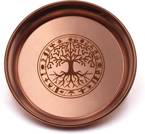 Copper Offering Bowl Prayer Ritual Plate Great for Witches,Altar,Incense Burner, smudging Bowl, Offering Dish,Candle Trays, Ash Catcher,Jewelry Dish(Pentagram) in Saudi Arabia