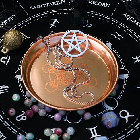 Copper Offering Bowl Prayer Ritual Plate Great for Witches,Altar,Incense Burner, smudging Bowl, Offering Dish,Candle Trays, Ash Catcher,Jewelry Dish(Pentagram) in Saudi Arabia