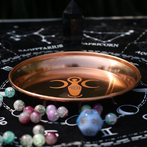 Copper Offering Bowl Prayer Ritual Plate Great for Witches,Altar,Incense Burner, smudging Bowl, Offering Dish,Candle Trays, Ash Catcher,Jewelry Dish(Pentagram) in Saudi Arabia