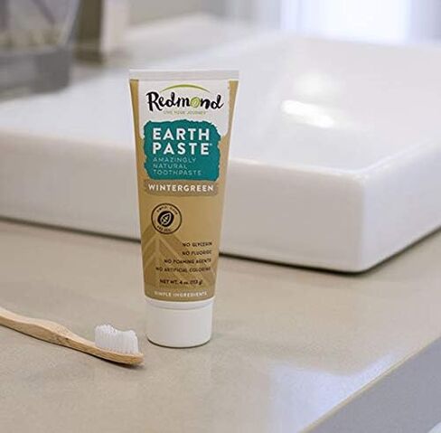 معجون ريدموند ريدموند الترابي - معجون أسنان طبيعي خالٍ من الفلورايد، أنبوب 4 أونصة (3 عبوات، نعناع، ​​وينترغرين، قرفة) in Kuwait