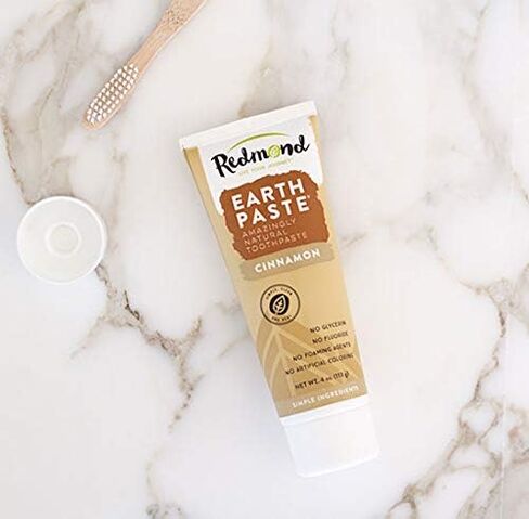 معجون ريدموند ريدموند الترابي - معجون أسنان طبيعي خالٍ من الفلورايد، أنبوب 4 أونصة (3 عبوات، نعناع، ​​وينترغرين، قرفة) in Kuwait