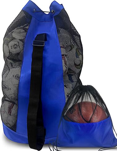 Soccer Ball Bag,Adjustable Shoulder Strap Extra Large Drawstring Mesh Ball Bag,Heavy Duty Soccer Ball Bags for Coaches,Mesh Equipment Bag for Basketball,Football, Volleyball, Swimming Gear in Saudi Arabia