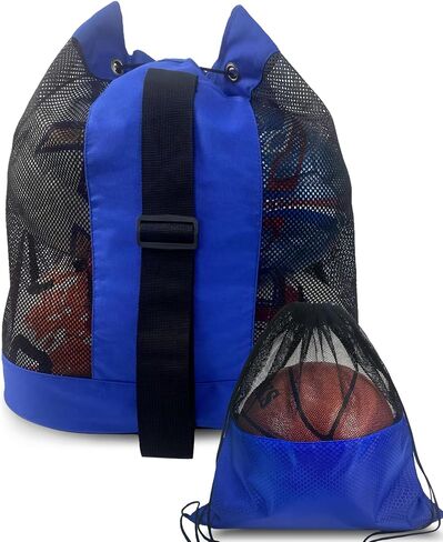 Soccer Ball Bag,Adjustable Shoulder Strap Extra Large Drawstring Mesh Ball Bag,Heavy Duty Soccer Ball Bags for Coaches,Mesh Equipment Bag for Basketball,Football, Volleyball, Swimming Gear in Saudi Arabia
