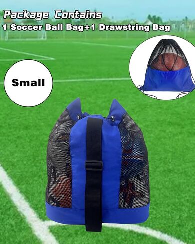 Soccer Ball Bag,Adjustable Shoulder Strap Extra Large Drawstring Mesh Ball Bag,Heavy Duty Soccer Ball Bags for Coaches,Mesh Equipment Bag for Basketball,Football, Volleyball, Swimming Gear in Saudi Arabia