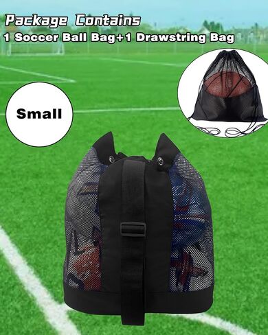 Soccer Ball Bag,Adjustable Shoulder Strap Extra Large Drawstring Mesh Ball Bag,Heavy Duty Soccer Ball Bags for Coaches,Mesh Equipment Bag for Basketball,Football, Volleyball, Swimming Gear in Saudi Arabia