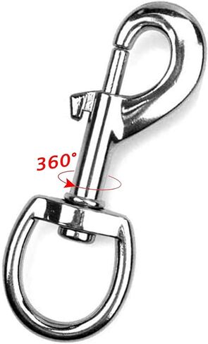 5pcs 3.5'' by 1/2-Inch Round Steel Swivel Eye Bolt Snap Hook - Use for Pet Leash Flag Pole Key Chain Clothlines Tarp Cover,Nickel Plated (3.5",5pcs) in Saudi Arabia