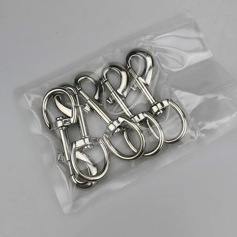 5pcs 3.5'' by 1/2-Inch Round Steel Swivel Eye Bolt Snap Hook - Use for Pet Leash Flag Pole Key Chain Clothlines Tarp Cover,Nickel Plated (3.5",5pcs) in Saudi Arabia