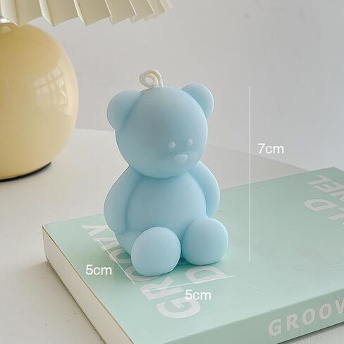 Cute Bear Shape Scented Candle,70G Handmade Aesthetic Soy Wax Aroma Decorative Candle for Table Photo Prop Wedding Birthday,Prefect Gift for Meditation Stress Relief Mood Boosting (Yellow) in Saudi Arabia