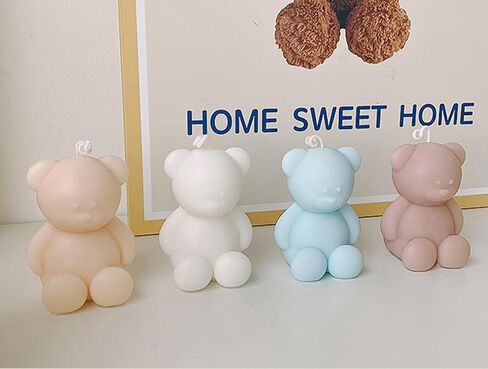 Cute Bear Shape Scented Candle,70G Handmade Aesthetic Soy Wax Aroma Decorative Candle for Table Photo Prop Wedding Birthday,Prefect Gift for Meditation Stress Relief Mood Boosting (Yellow) in Saudi Arabia