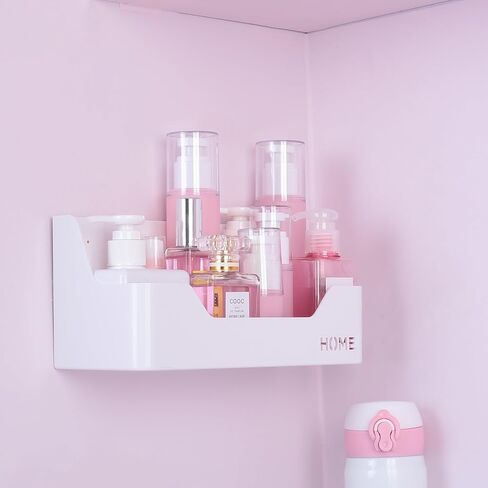 رف بجانب السرير، ملحق منظم رف تخزين بلاستيكي صغير يثبت على الحائط اللاصق للهاتف المحمول، القراءة GL، التحكم عن بعد، سماعة أذن | رائعة للمنزل والمكتب والمسكن (نوع الصندوق) in Kuwait